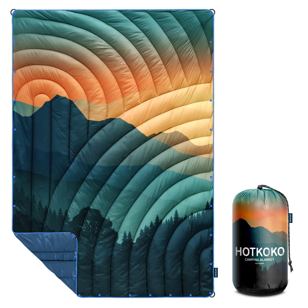 hotkoko mini camping blanket folded compact for quick packing and travel warmth.