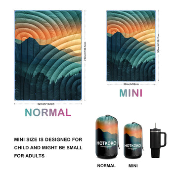 hotkoko mini camping blanket outdoor gift idea for hikers and travelers.