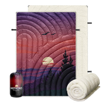 hotkoko outdoor camping blanket close-up plush fleece for warmth during camping