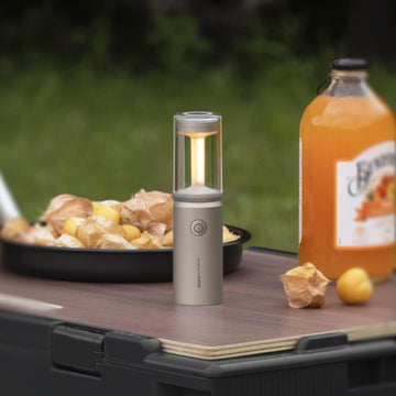 HOTO lightweight camping lantern back view highlights portable backpack readiness.