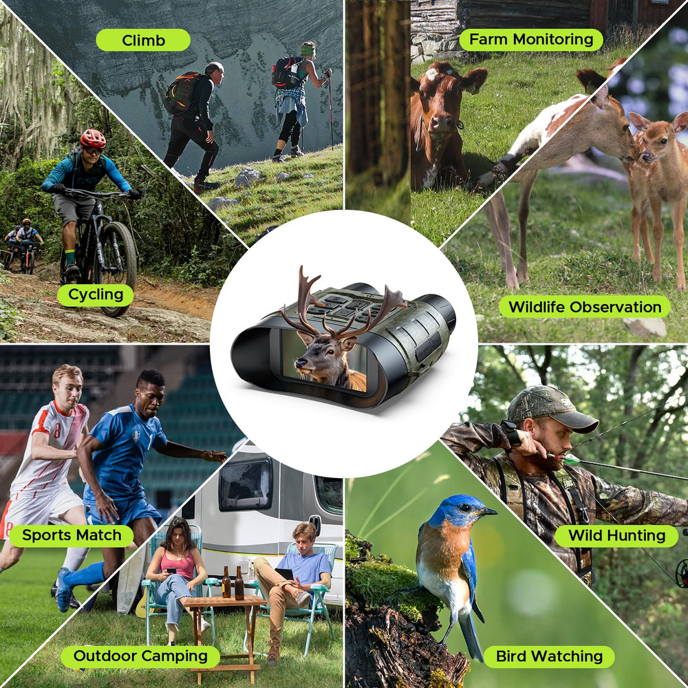 HOTPEAK night vision goggles held during a night hike illustrate reliable visibility.