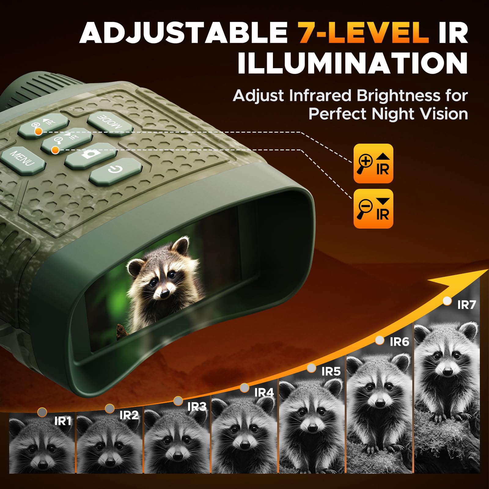 HOTPEAK NV02 infrared vision enables viewing in total darkness.