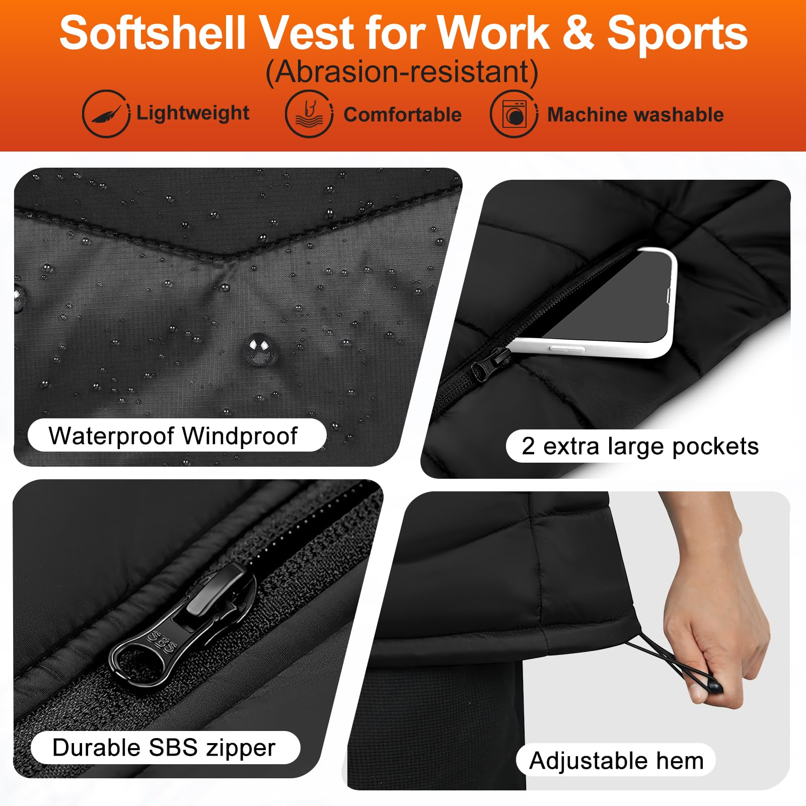 Hotrego heated vest in use during cold outdoor work or activities