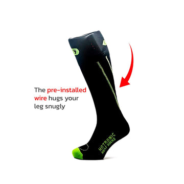 Hotronic XLP PFI 30 Surround thin heat socks shin instep protection improves comfort in tall boots.