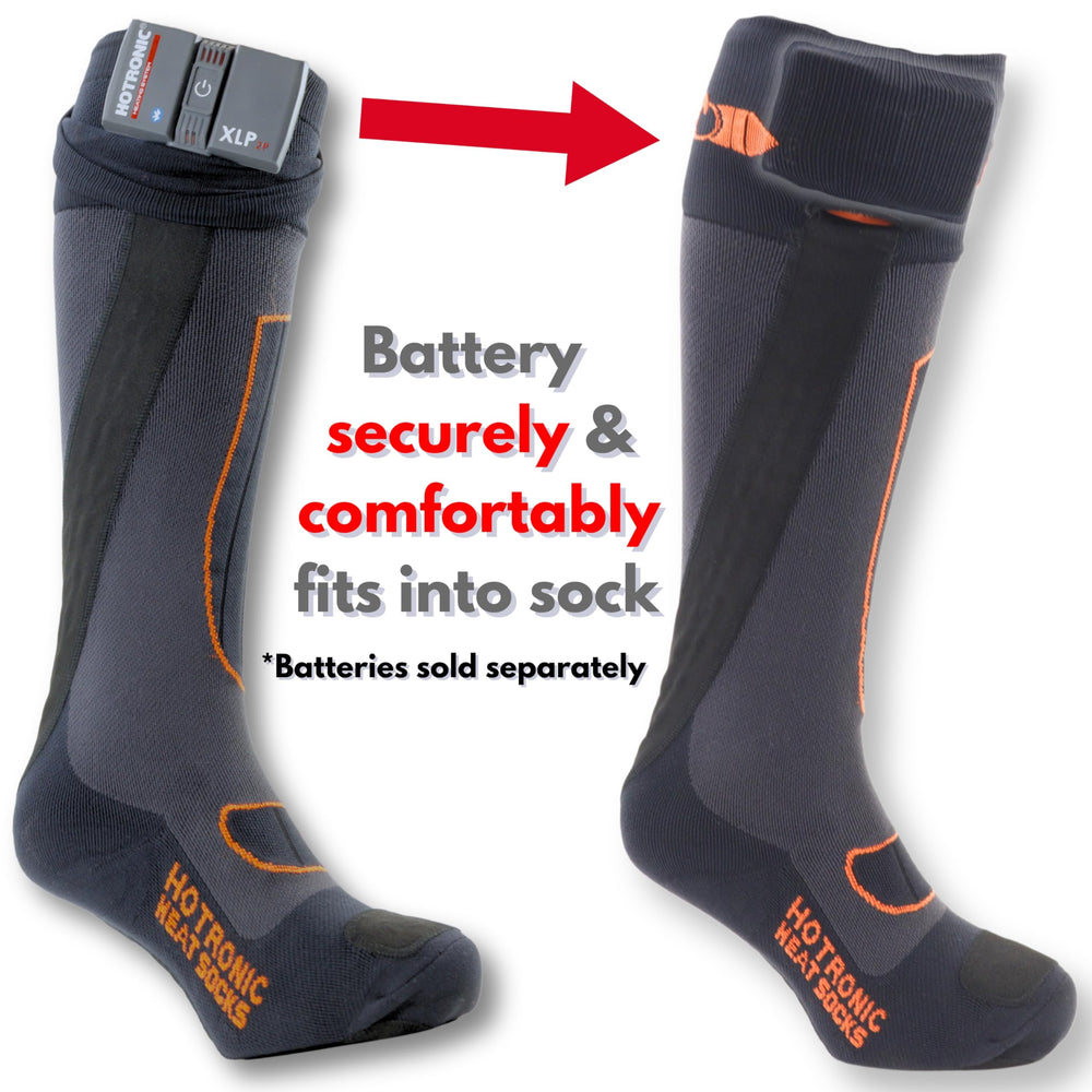 Hotronic XLP PFI One Surround heat sock, side view, supports comfort with breathable Merino blend.