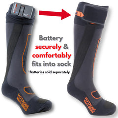 Hotronic XLP PFI One Surround heat sock, side view, supports comfort with breathable Merino blend.