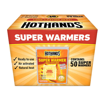 HotHands bulk 50-pack box warmers for outdoor warmth and long-lasting comfort