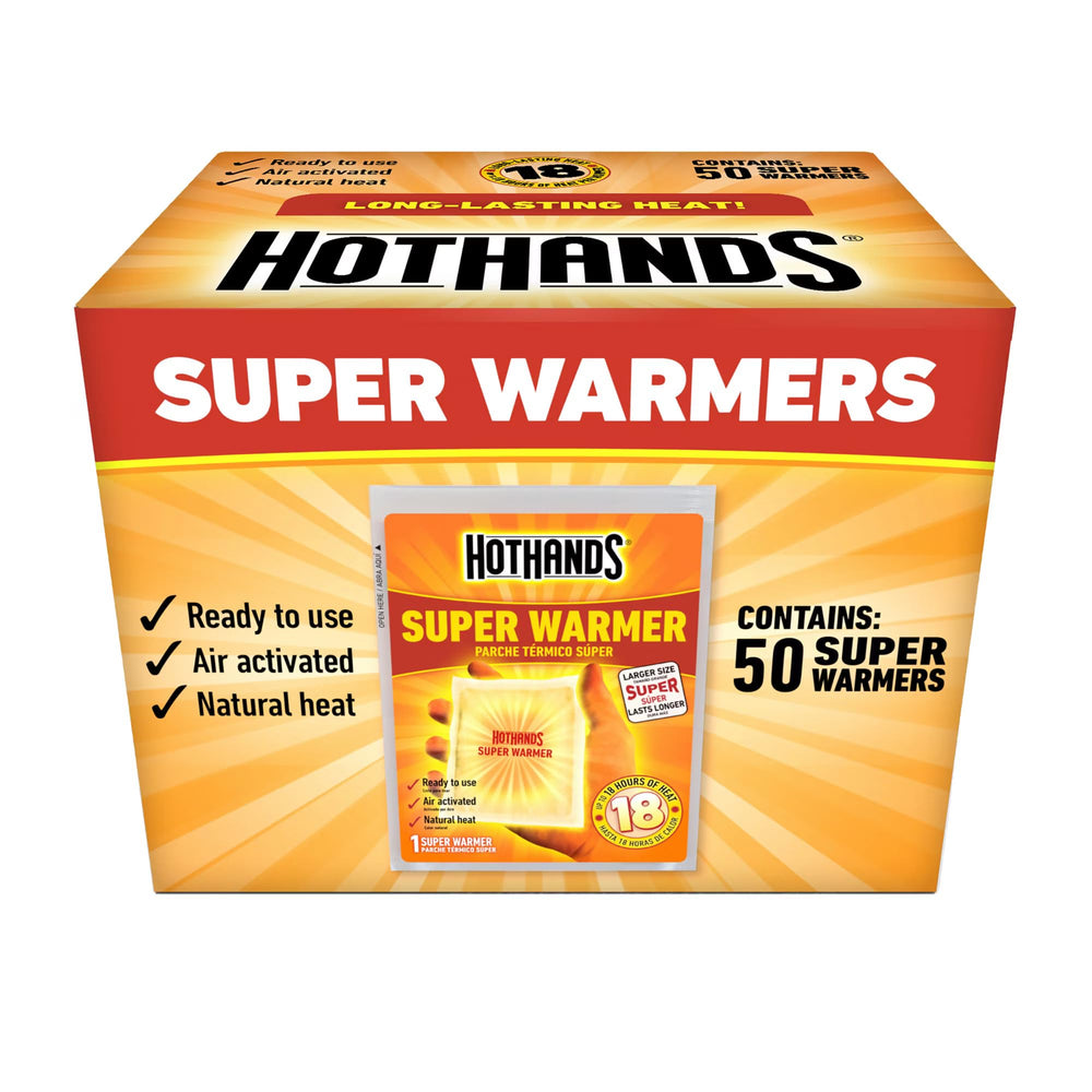 HotHands bulk 50-pack box warmers for outdoor warmth and long-lasting comfort