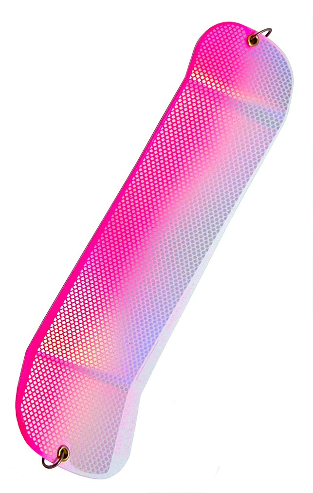 Hot Spot Flasher 11in Pink Lady lure emits flash and vibration to attract salmon.