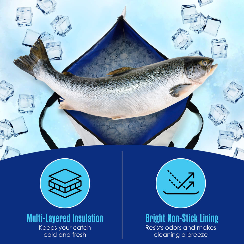 Houseables fish bag waterproof exterior keeps gear dry on wet days.