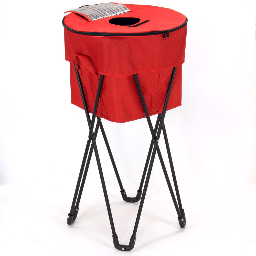 Household Essentials 2170-1 red cooler collapsed for compact storage