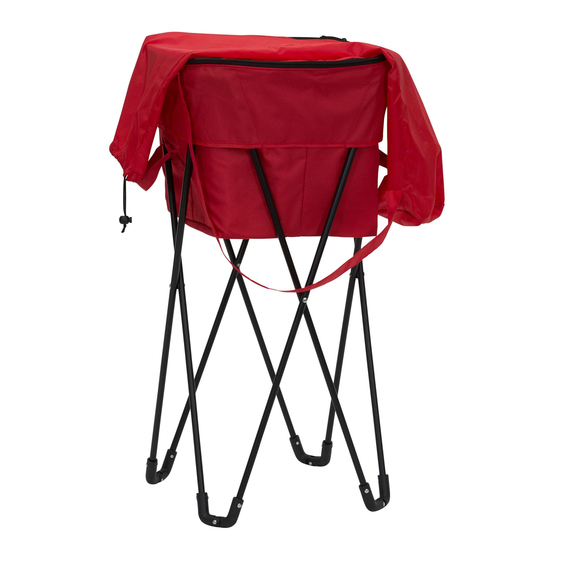 Household Essentials standing ice cooler red on stand, elevated for convenient access