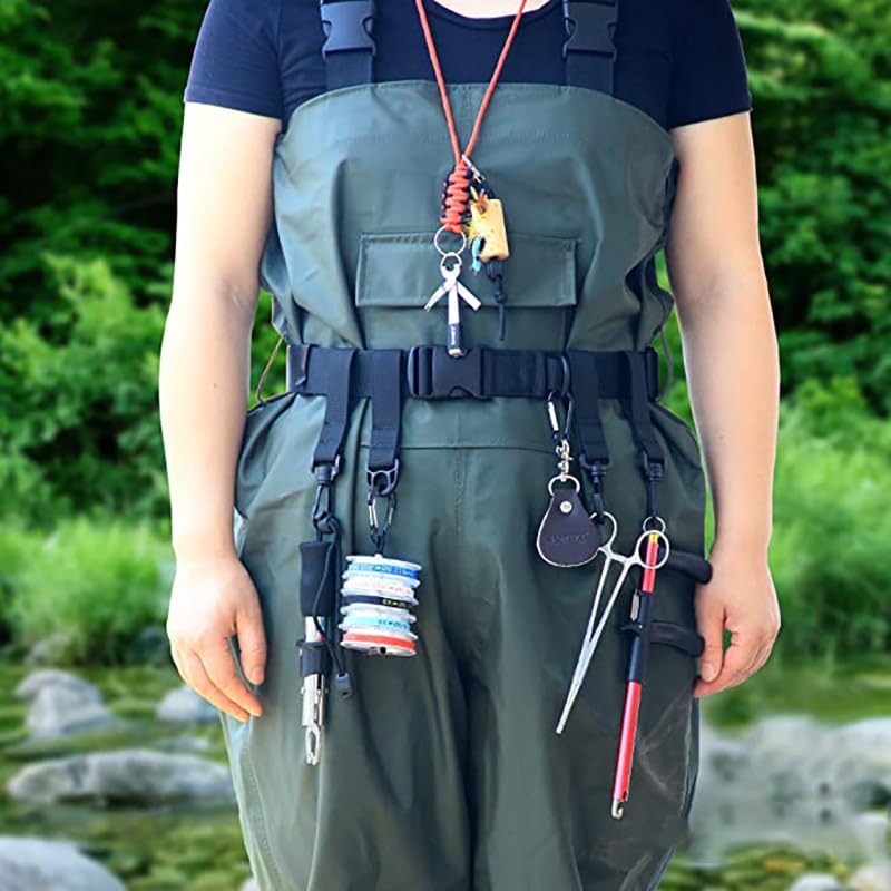 Model wearing HOUSON Wade Belt with fishing gear