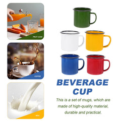 Housoutil enamel tea cup with smooth edge for safe camping sips