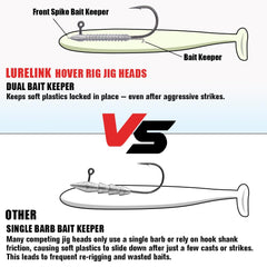Close-up of dual bait keeper with front spike securing soft plastics