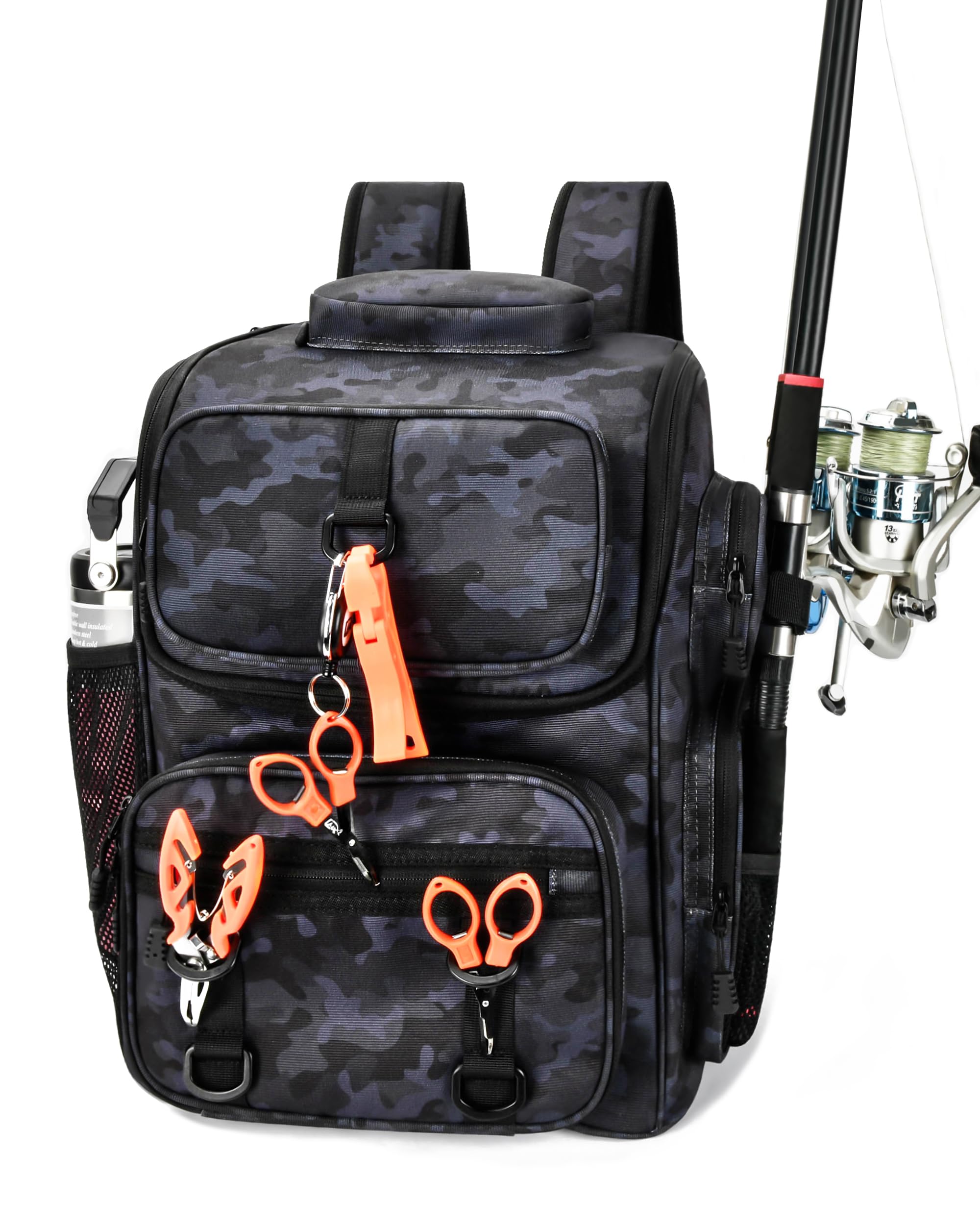 HowFly Fishing Backpack with rod and beverage holders