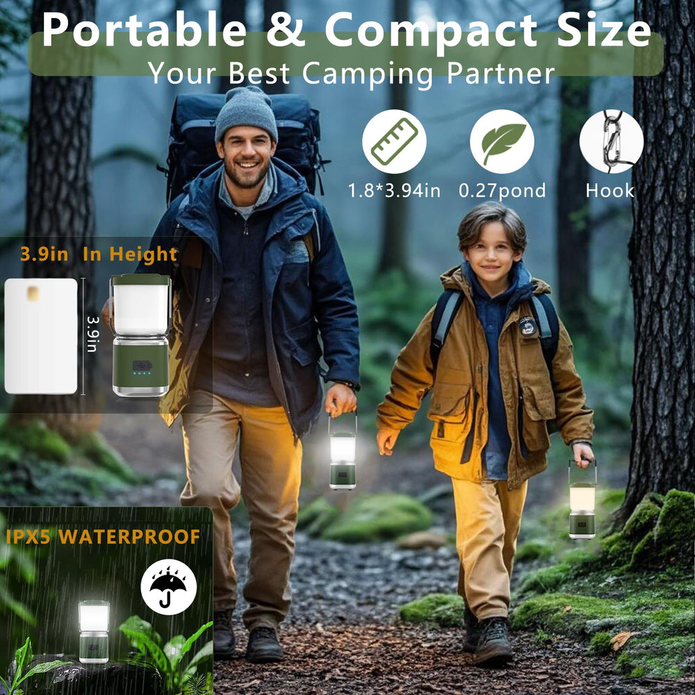 Hoxida USB-rechargeable lantern with portable power on camping trips.