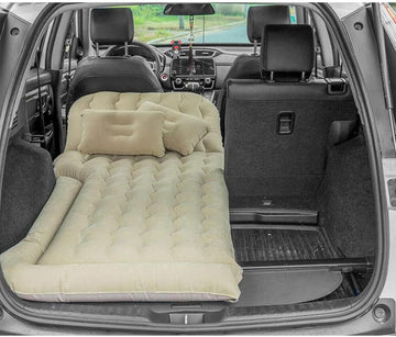 HPJHBMDM car bed built-in pillow supports relaxing rest outdoors.