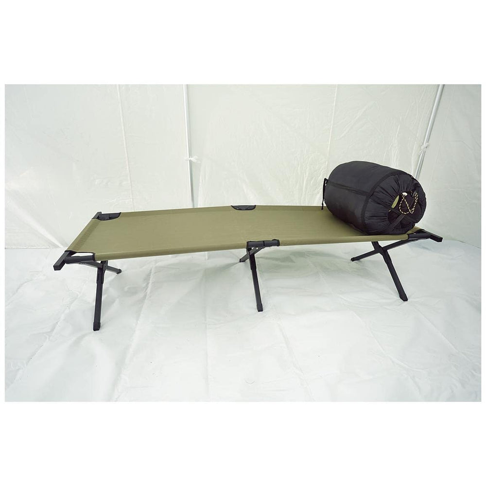 HQ ISSUE cot measuring 75 inch length fits tents and cabins