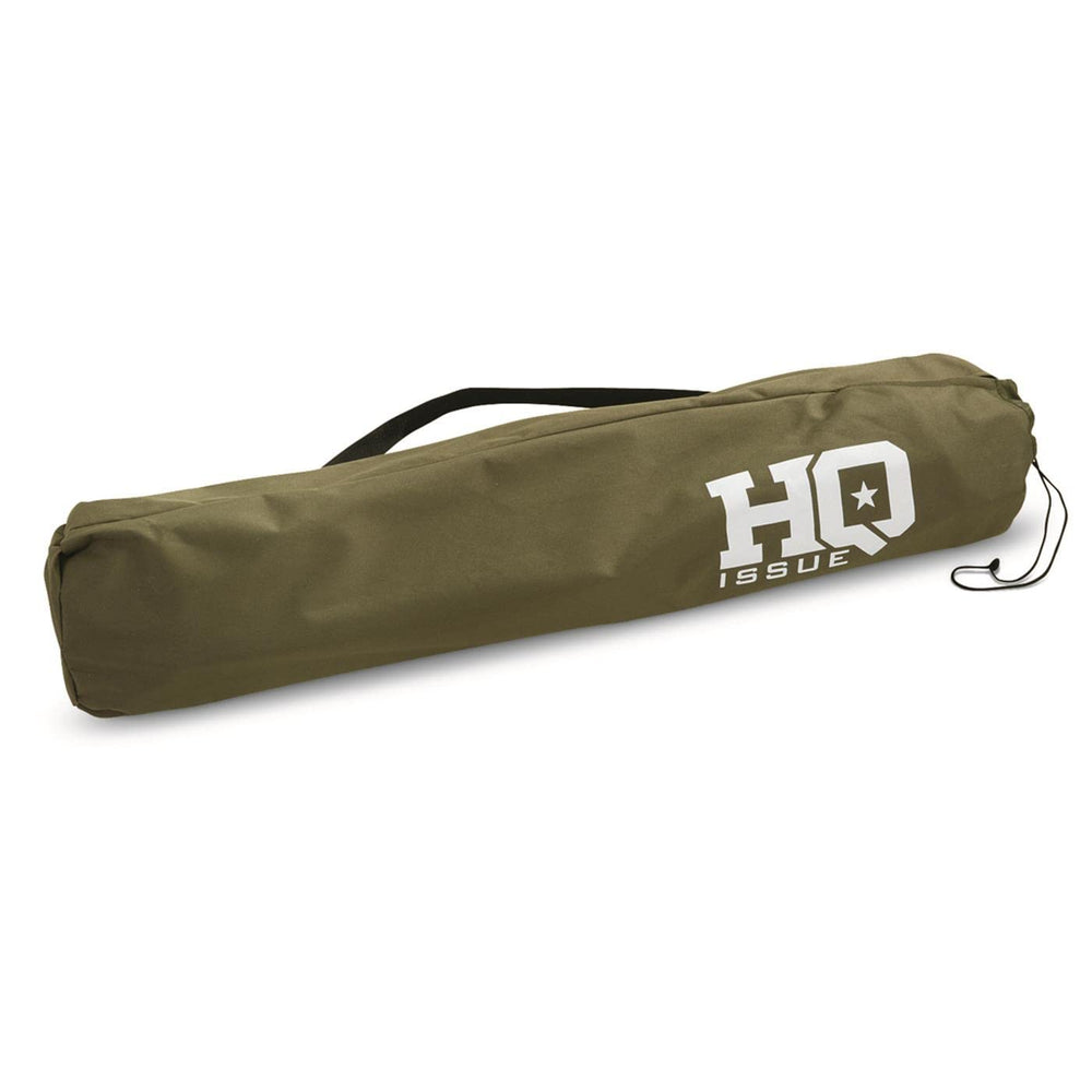 HQ ISSUE camping cot with carry bag for convenient car camping transport