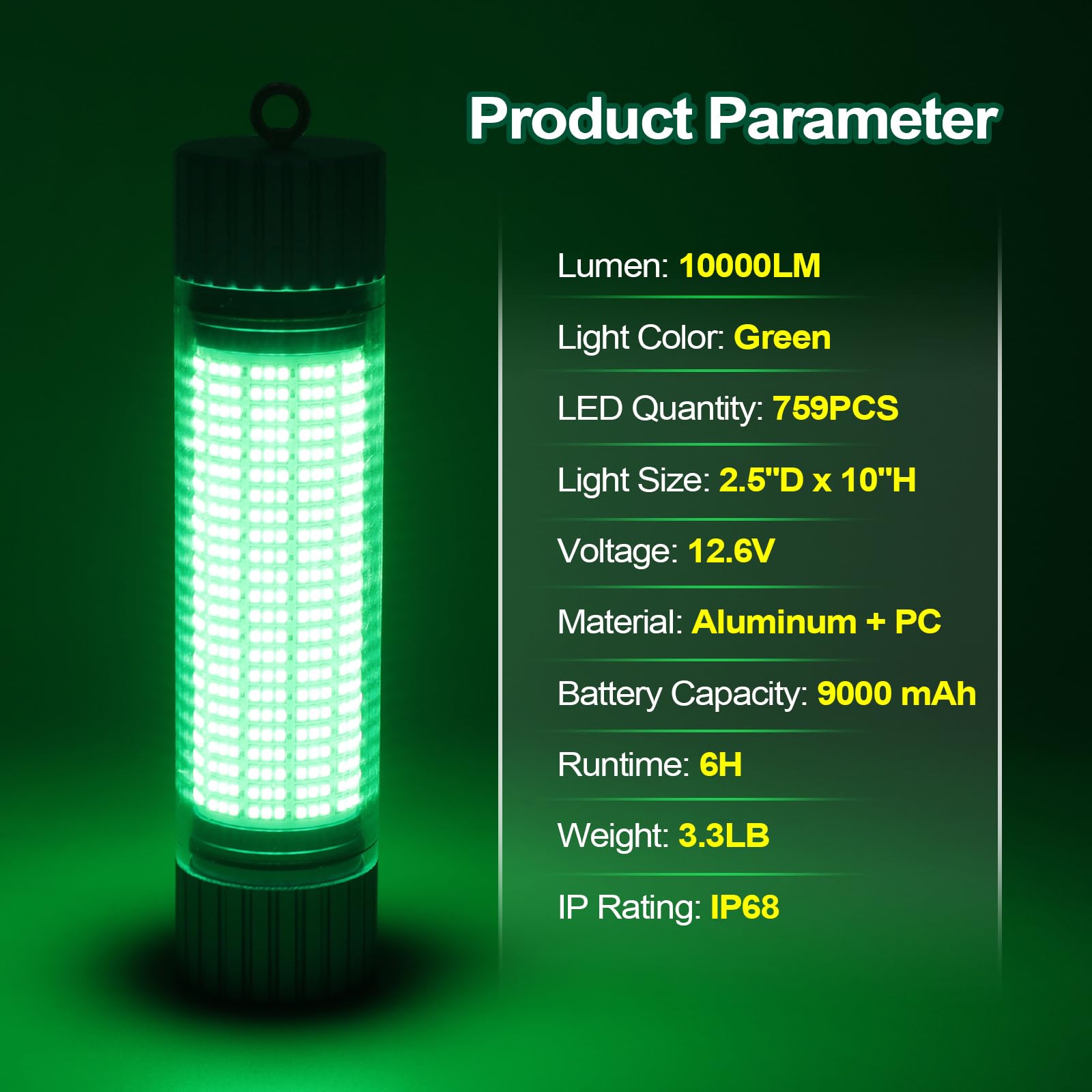 HQLYZJDV green light attractant enhances fish visibility during night fishing