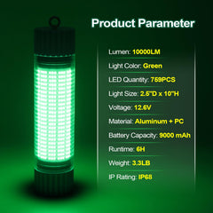 IP68 waterproof underwater fishing light in corrosion-resistant PC and aluminum
