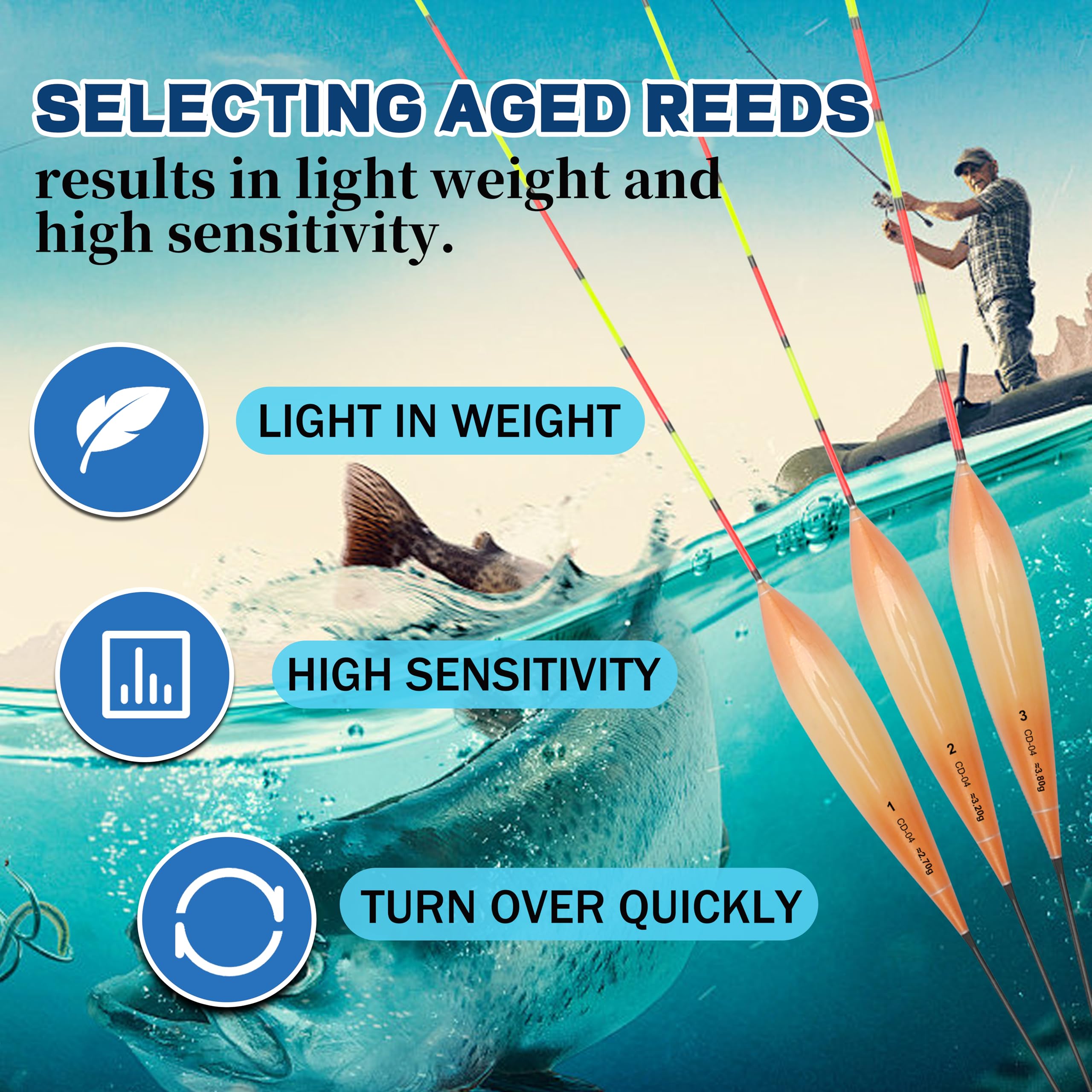 High-sensitivity, durable fishing floats for precise bites