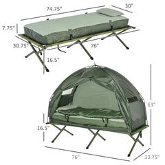 HRVEOCEI cot bed with mattress included for comfortable outdoor sleep