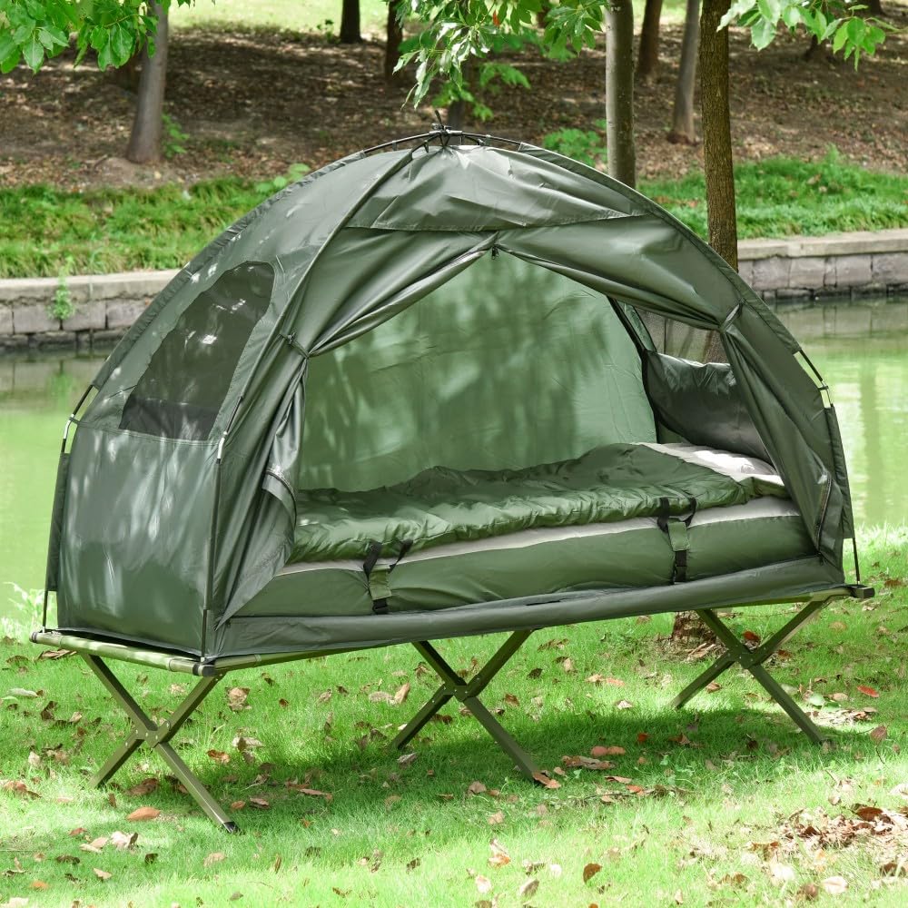HRVEOCEI cot supports up to 250 lbs for sturdy outdoor sleep