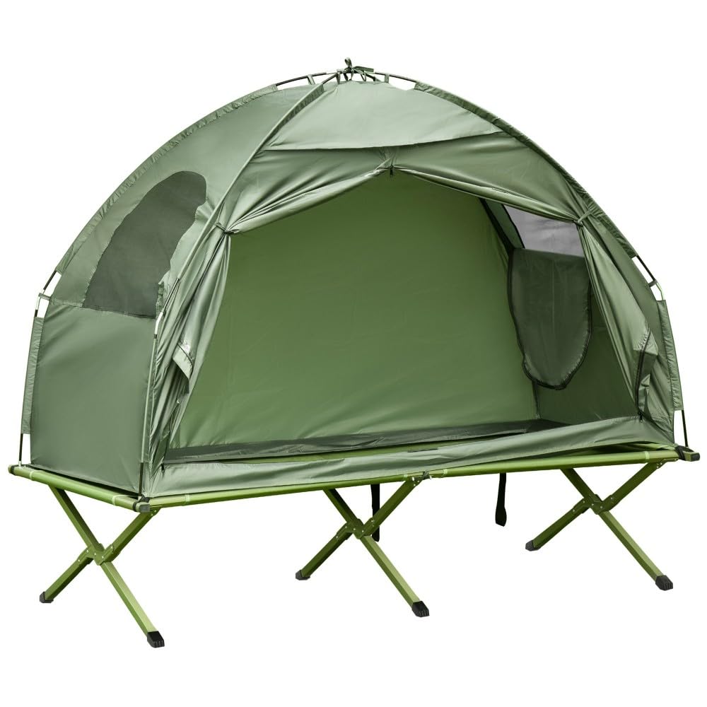 HRVEOCEI outdoor camping cot pack demonstrates portable design for easy transport and storage.