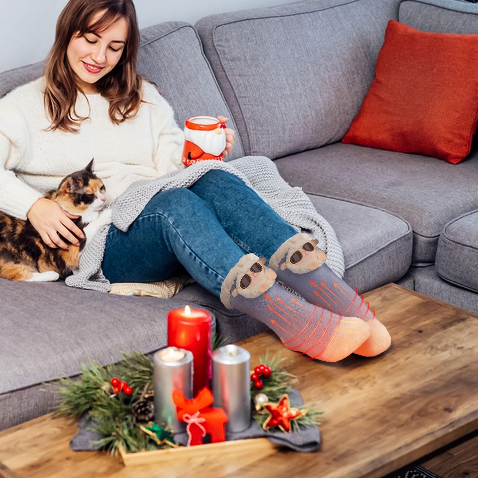 HSOKEW cute sheep-pattern design adds style for home wear.