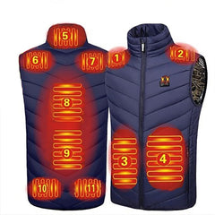 HSOSK heated vest front view for on-the-go warmth during outdoor activities.