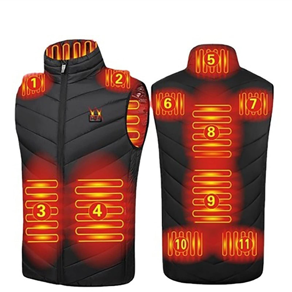HSOSK heated vest front view shows portable warmth for outdoor adventures.