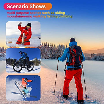 HSOSK heated vest outdoor usage capture during skiing or camping scenarios