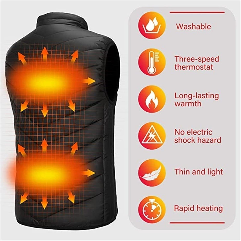HSOSK heated vest side pockets heating shows targeted core warmth for cold commutes.