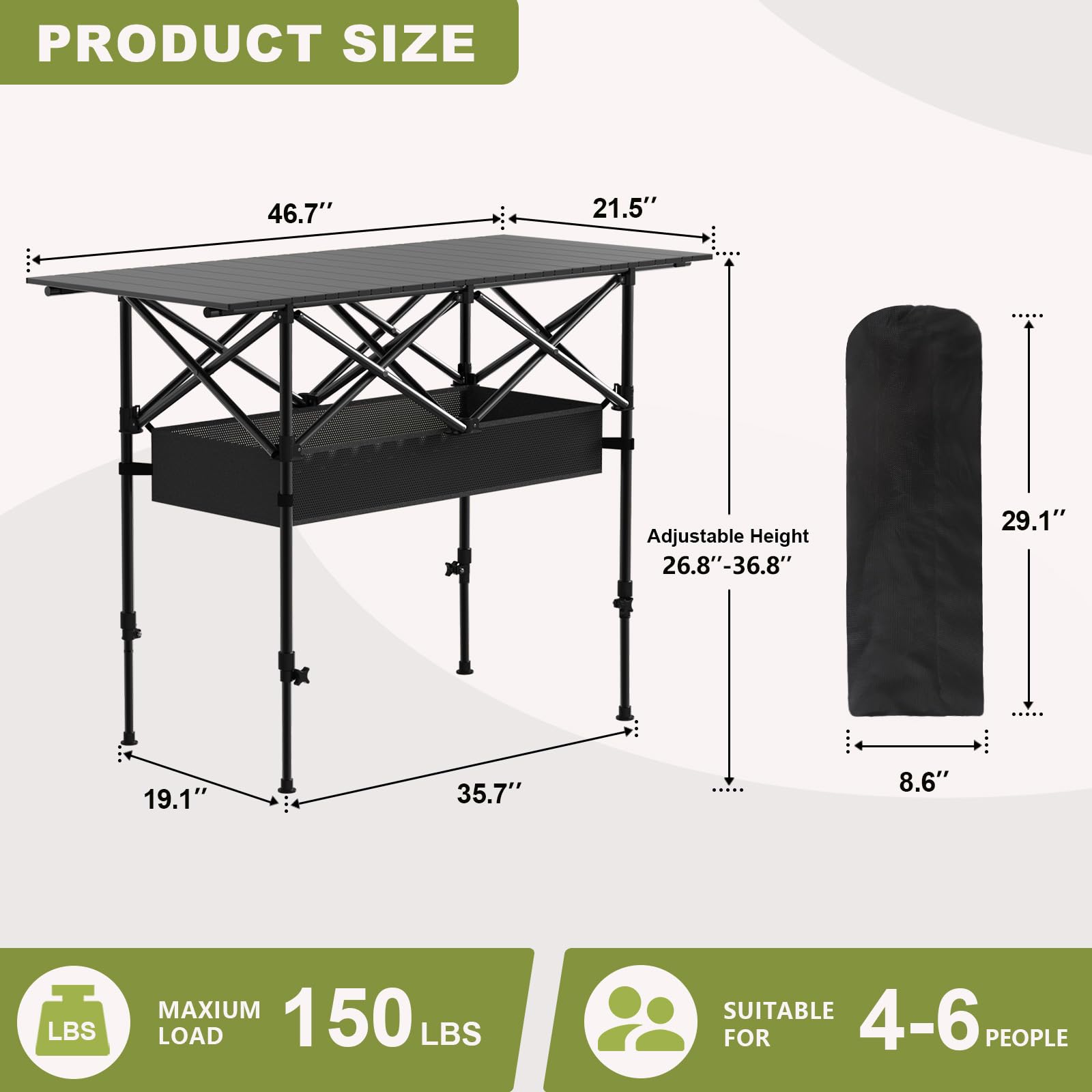 Hsundries table mesh storage keeps utensils within reach during picnics