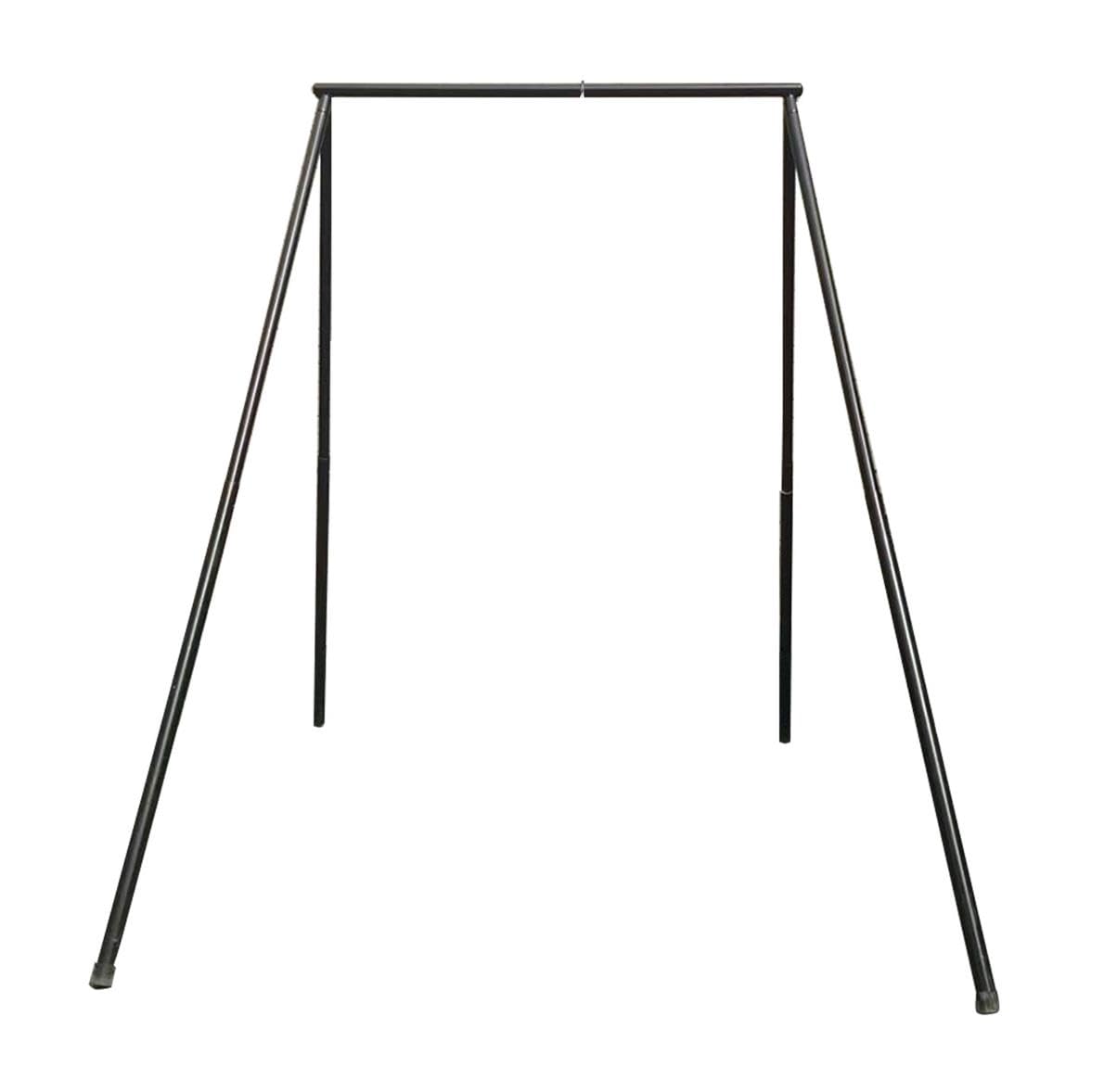 HSW Black Steel Game Hoist Rack side view shows sturdy design for field processing.
