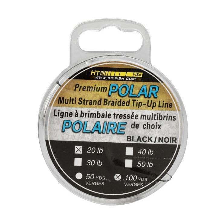 HT Enterprise Polar Ice braided line for ice fishing with low memory and low stretch.