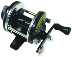 HT Enterprises Deluxe Mini Bait Cast Reel with Drag, black, for precise control and smooth casting.