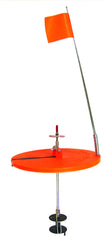 HT Enterprises Polar Therm Tip-Up PTT-50 ready for cold-water ice fishing and bite detection.
