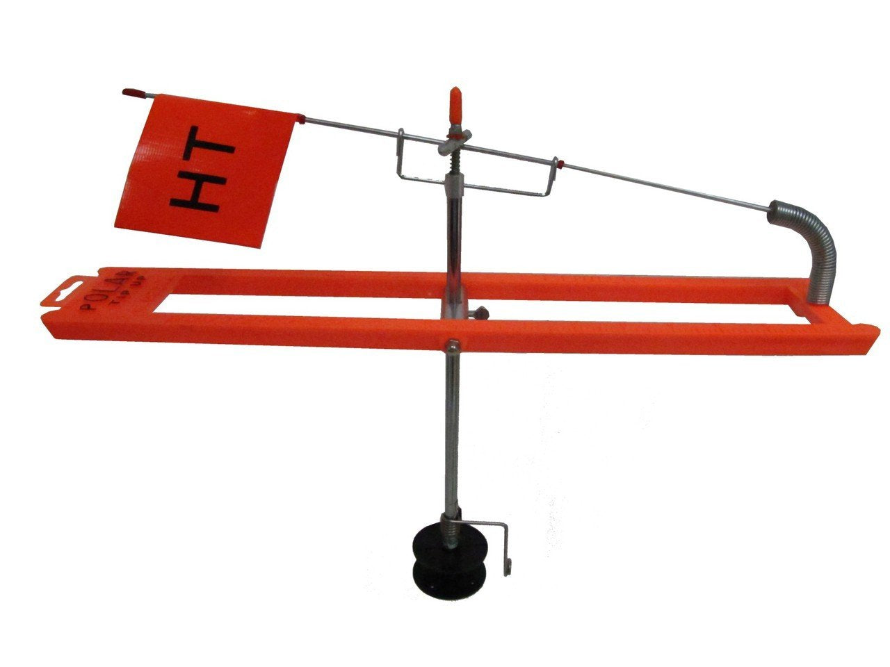 HT High Tech Polar Tip-Up Black spool delivers smooth 200ft line for dependable ice fishing setups.
