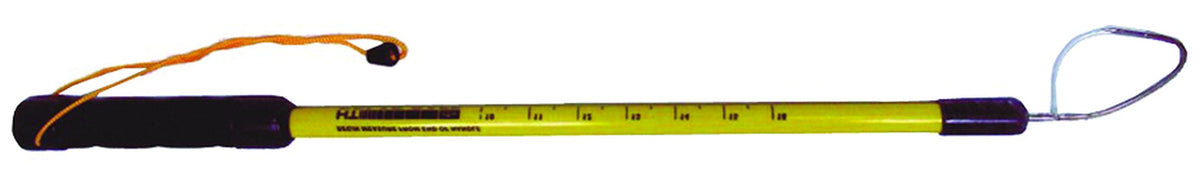 HT Ice Fishing Gaff 24in with single hook and yellow grip for secure handling