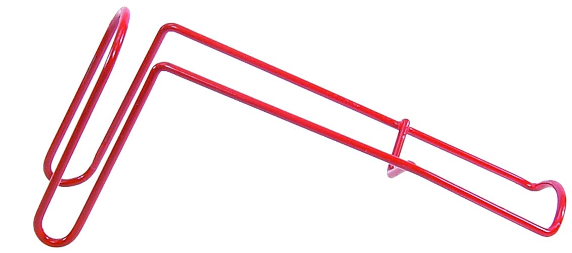 HT PWR-1 pail wire rod holder in red coating keeps ice fishing rods organized and accessible.