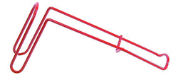 HT PWR-1 pail wire rod holder in red coating keeps ice fishing rods organized and accessible.