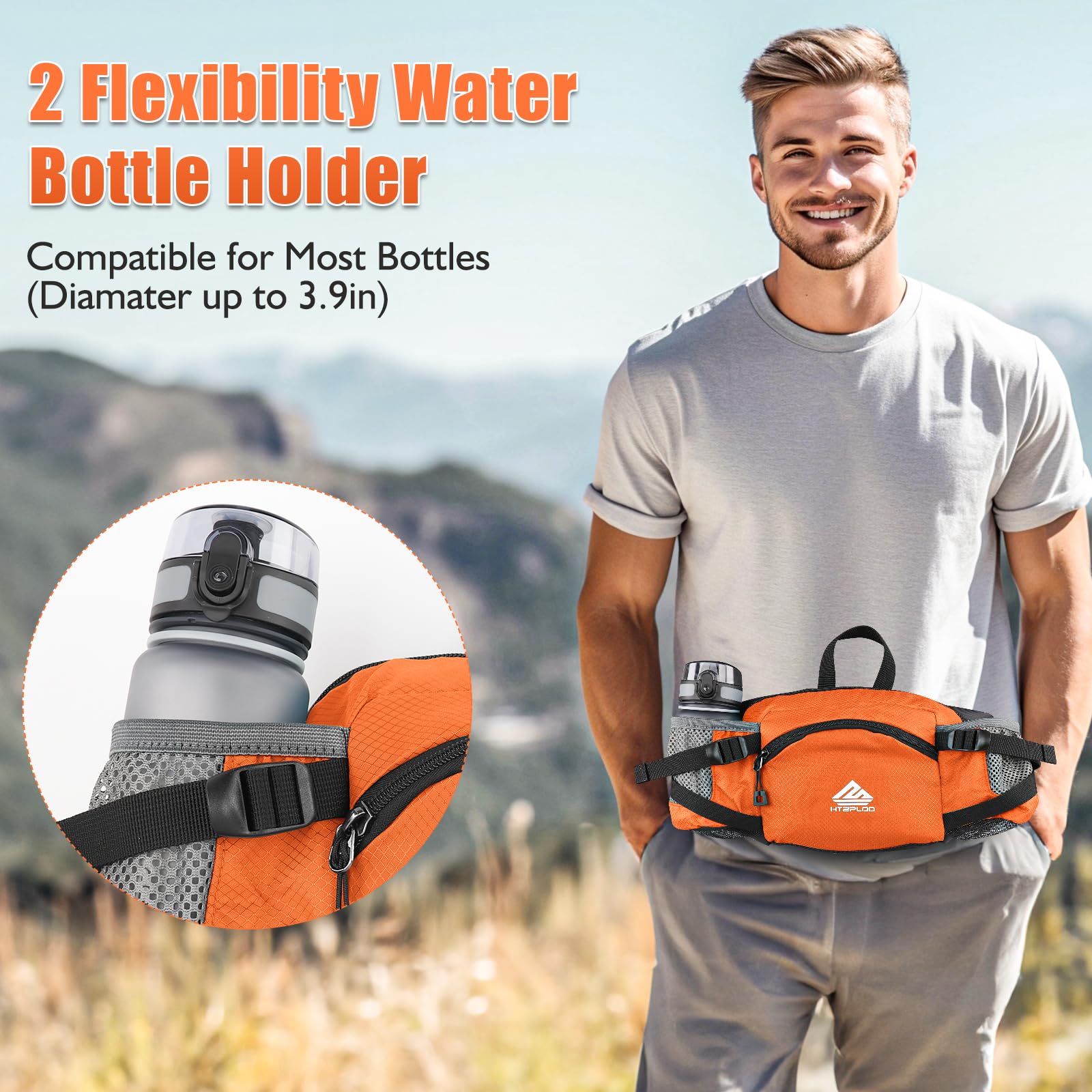 HTZPLOO durable waterproof polyester close-up emphasizes build quality