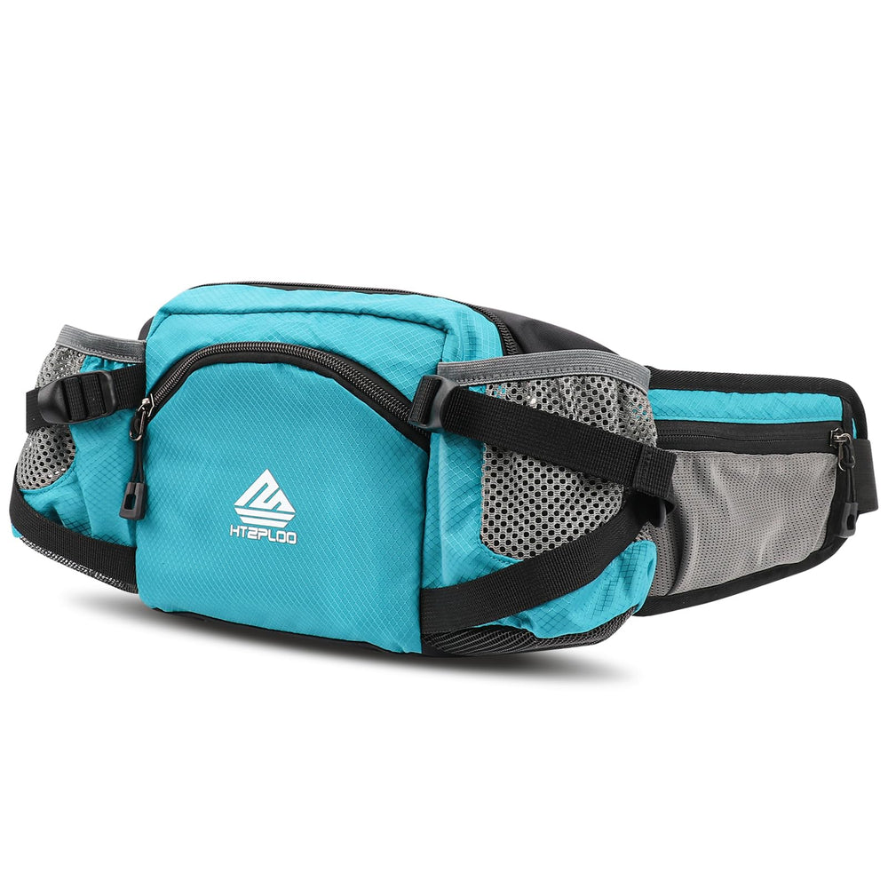 HTZPLOO fanny pack turquoise front view for hands-free city strolling