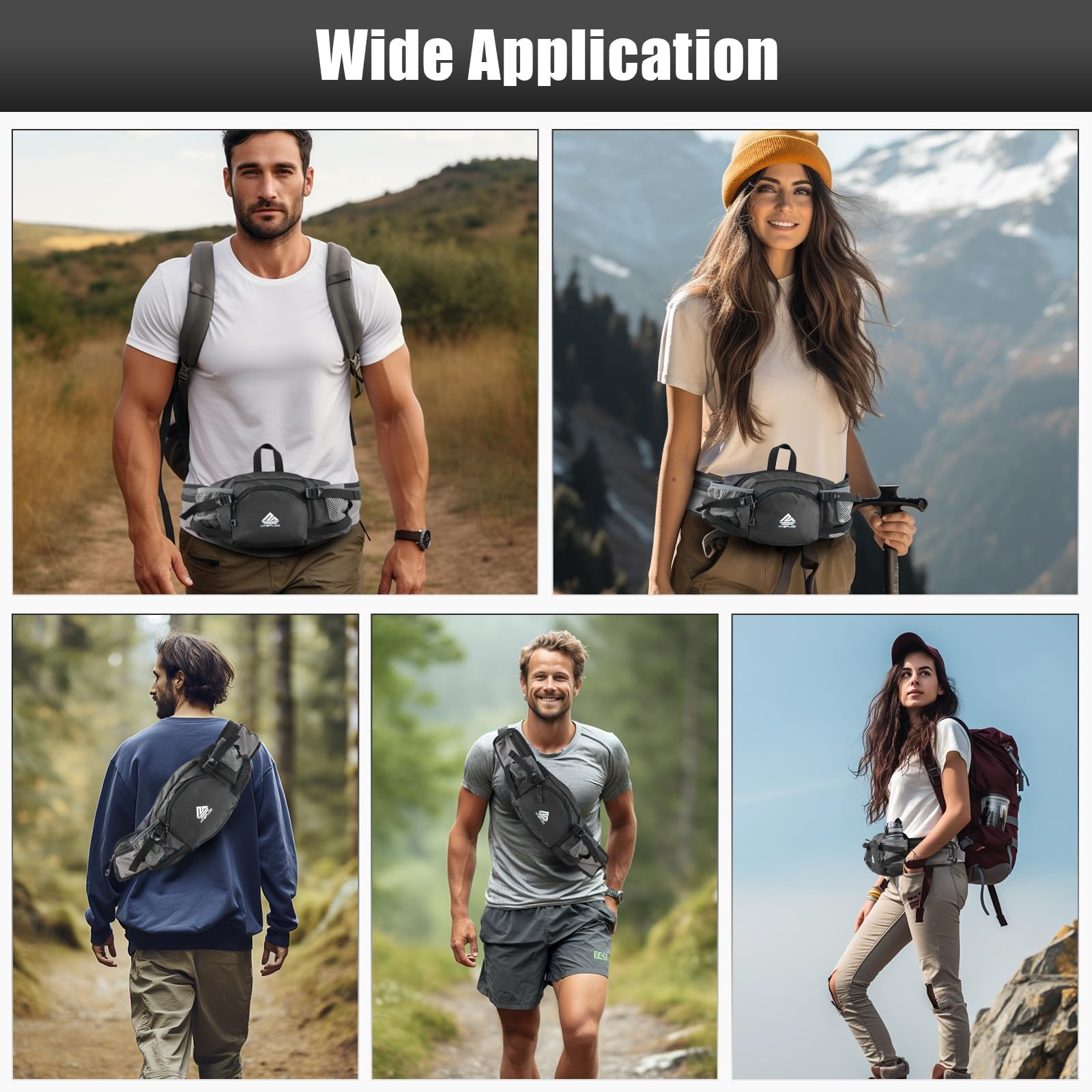 HTZPLOO waterproof polyester fabric keeps belongings dry during rain or sweat.