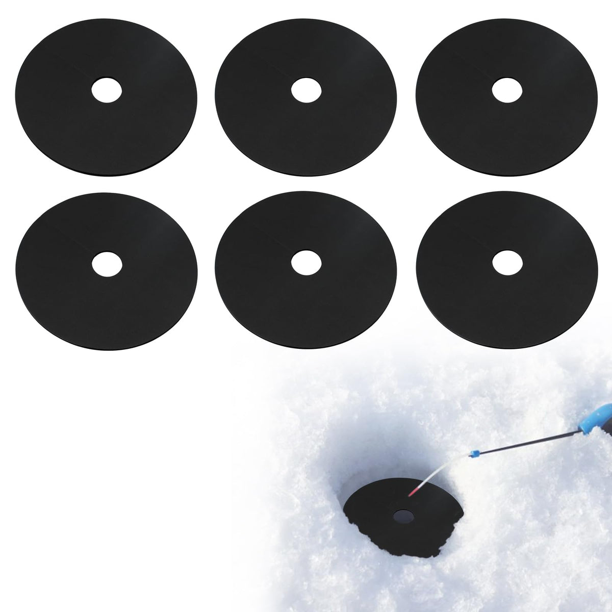 HUANTAITAI Ice Fishing Hole Covers set of 6 in packaging