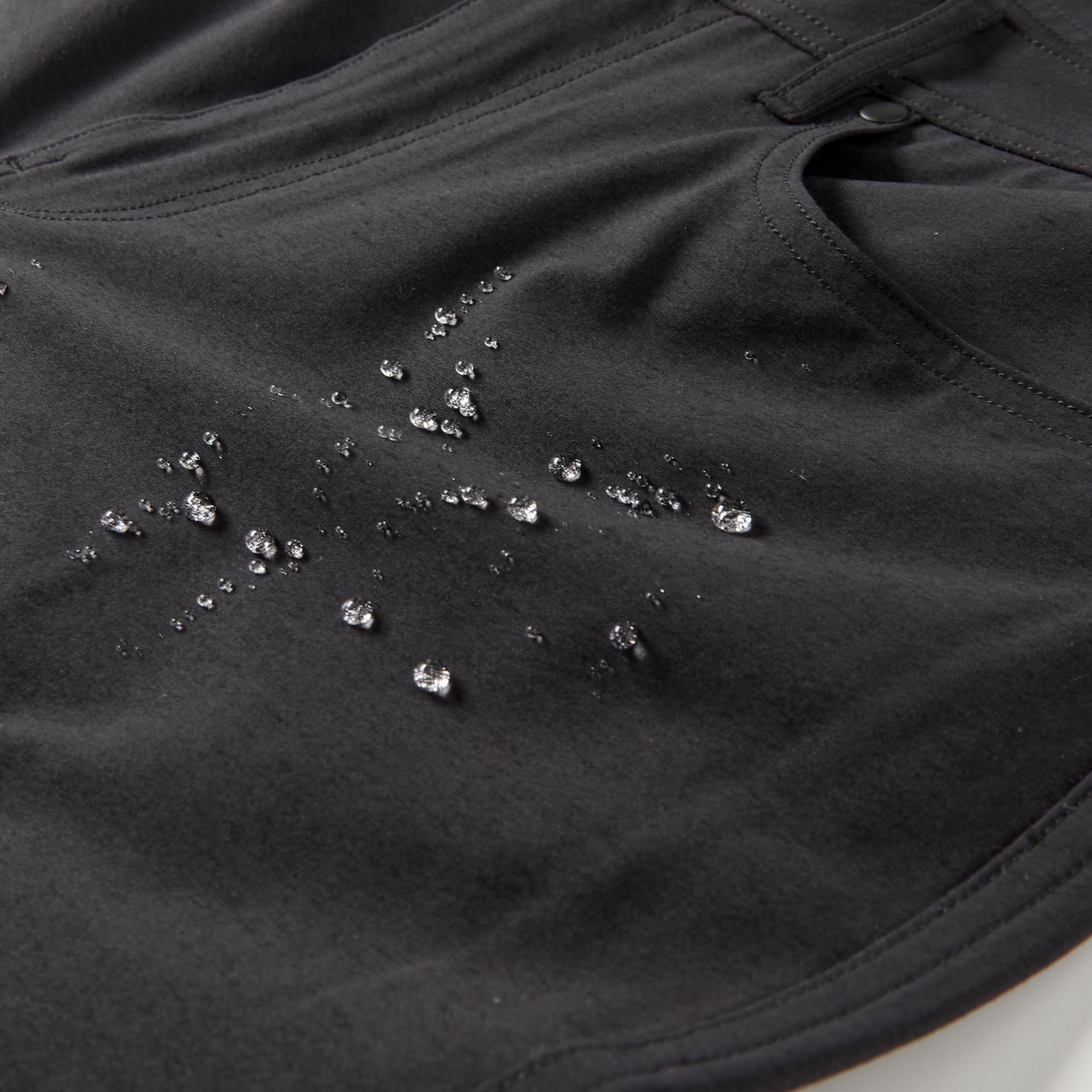 Huckberry Proof 72-Hour Merino Pant in light rain demonstrates weather readiness