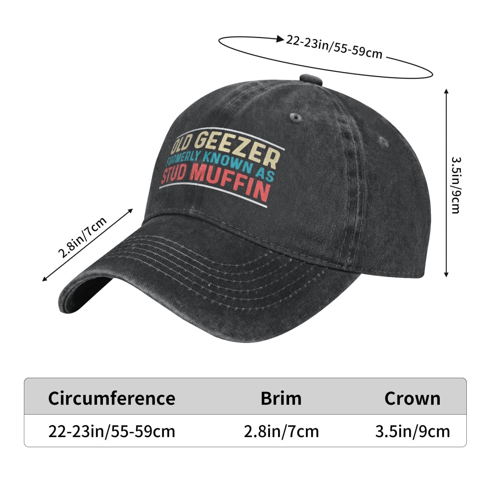 huesdeaw graphic hat black back, adjustable strap for easy sizing.